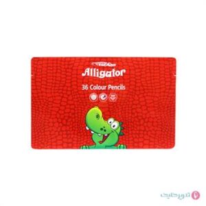 مداد رنگی 36 رنگ جعبه فلزی تخت سوسمار (الیگیتور)